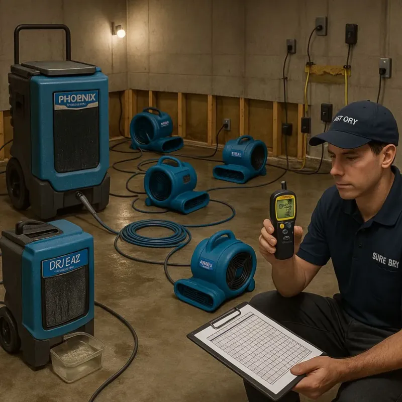 Structural Drying and Dehumidification process in West Norriton, PA